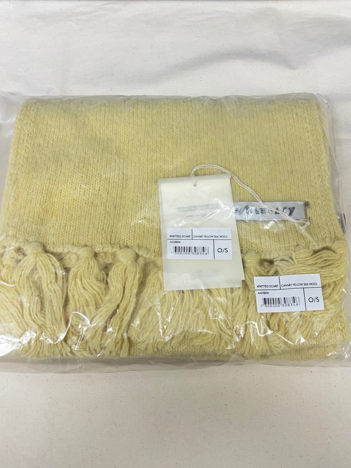 아워레가시/ 니트 머플러 카나리 옐로우 실크 울/ Free 상품이미지1