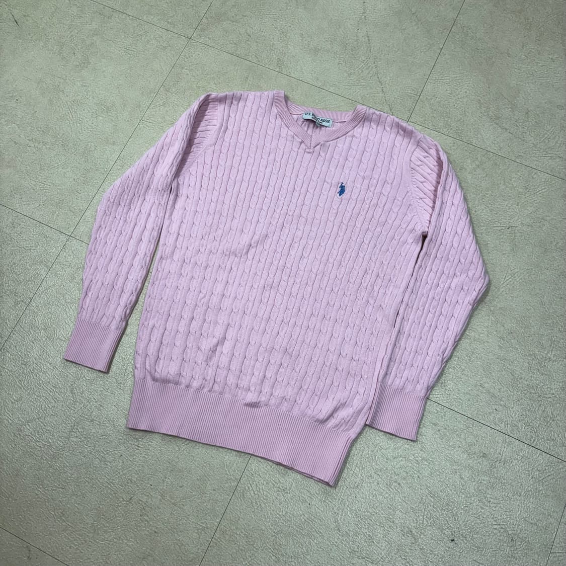 Us polo assn 케이블 핑크 니트 상품이미지1