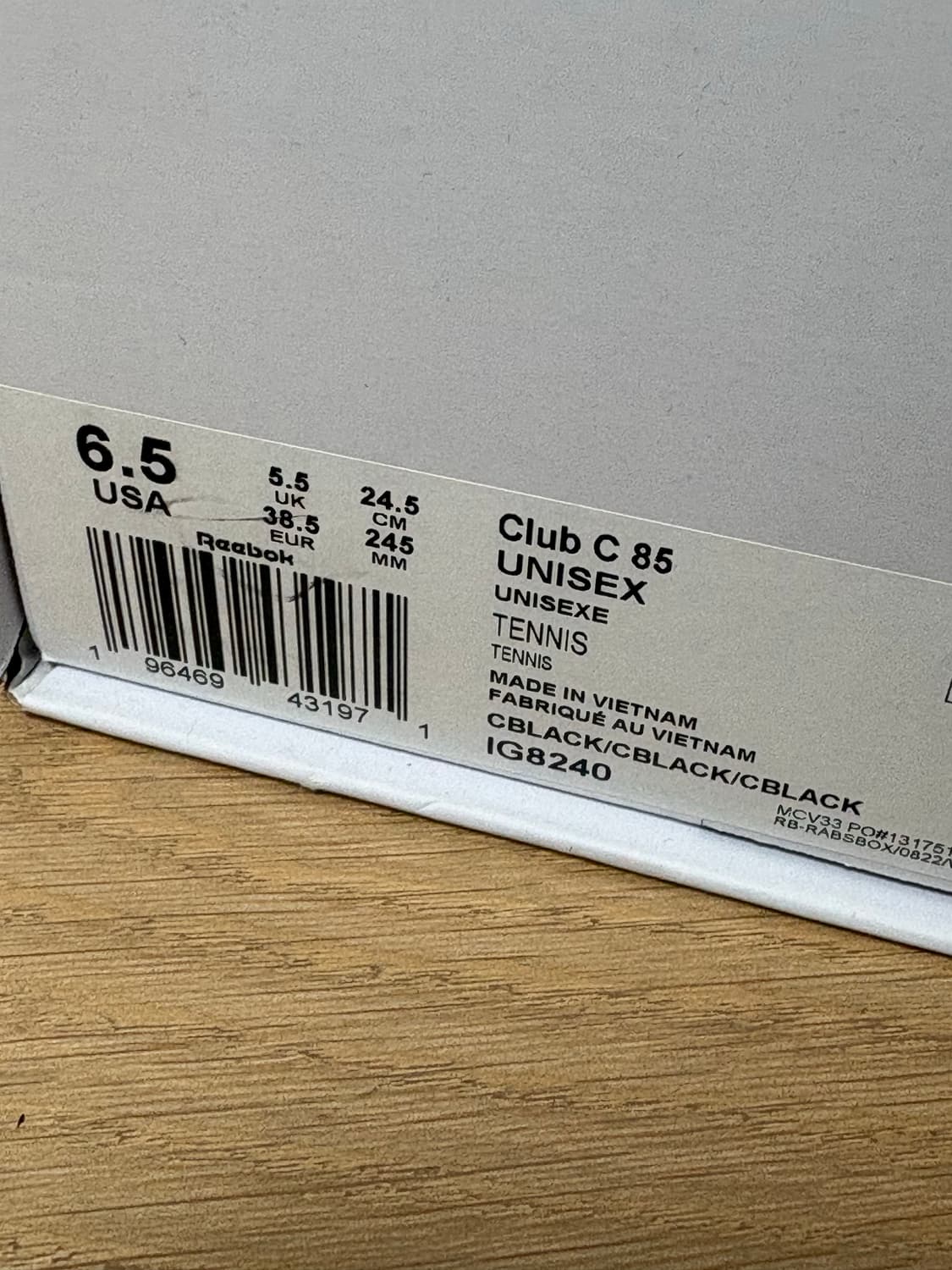 Reebok x JJJJound Club C 85 Triple Black 상품이미지6