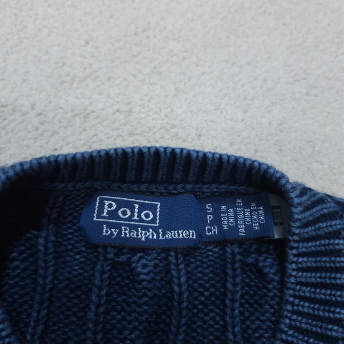 폴로 랄프 로렌 신형 QR 케이블 가디건 S 인디고 가먼트 다잉 상품이미지7