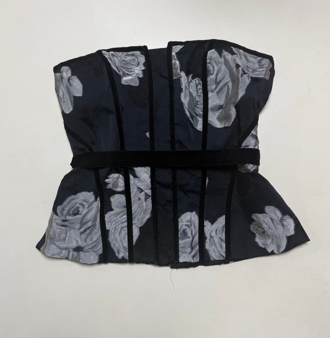 Japanese vintage 플라워 패턴 코르셋 탑 상품이미지1
