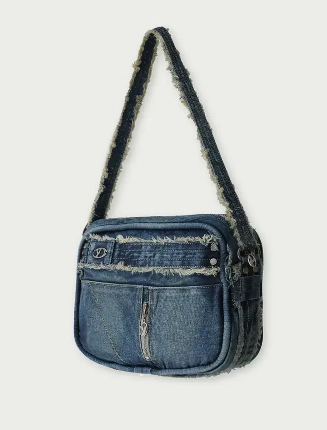 유즈(yuse) 러프 커팅 데님 숄더백 상품이미지2