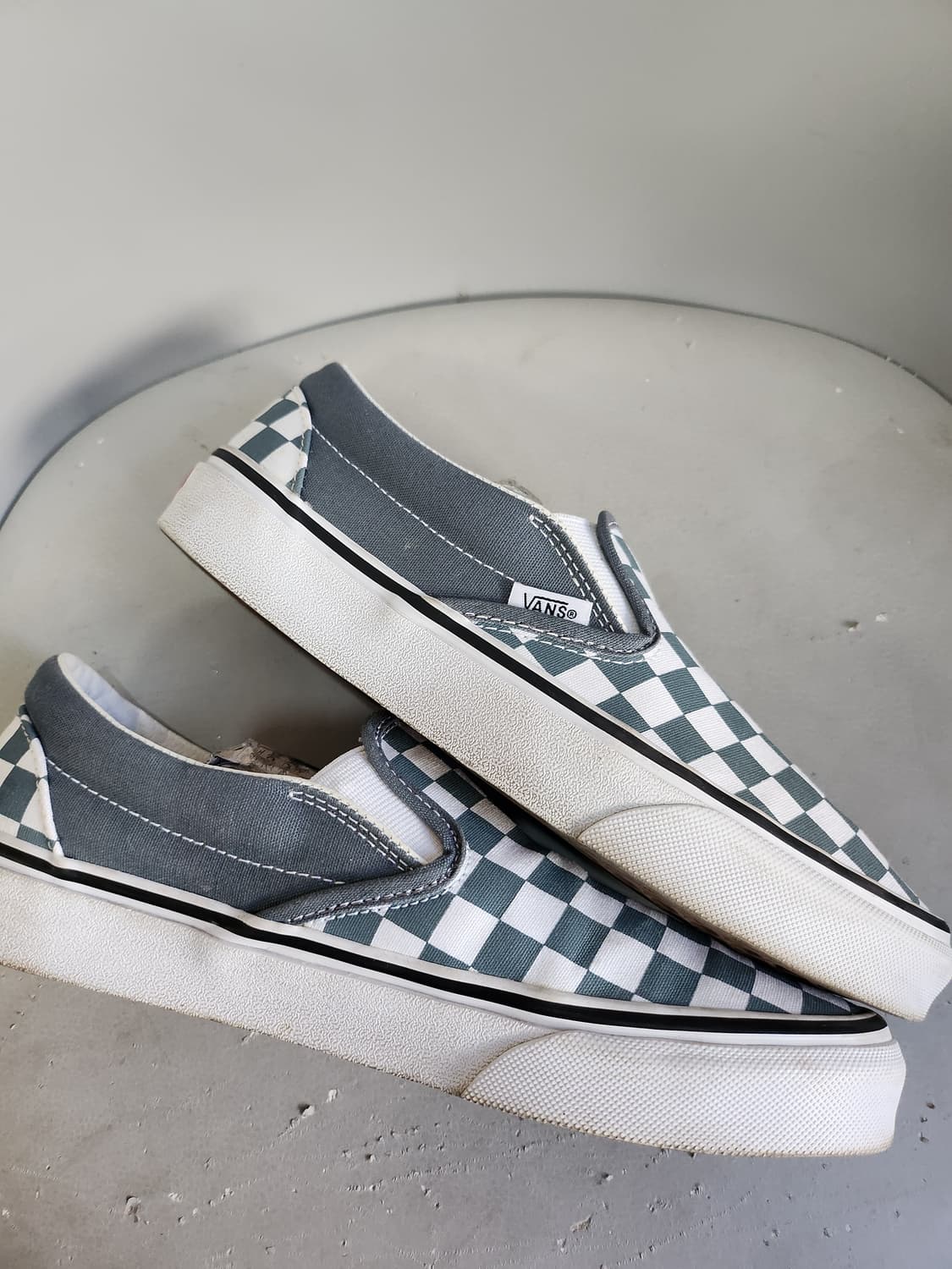 반스 체커보드 슬립온 그린/화이트 상품이미지5