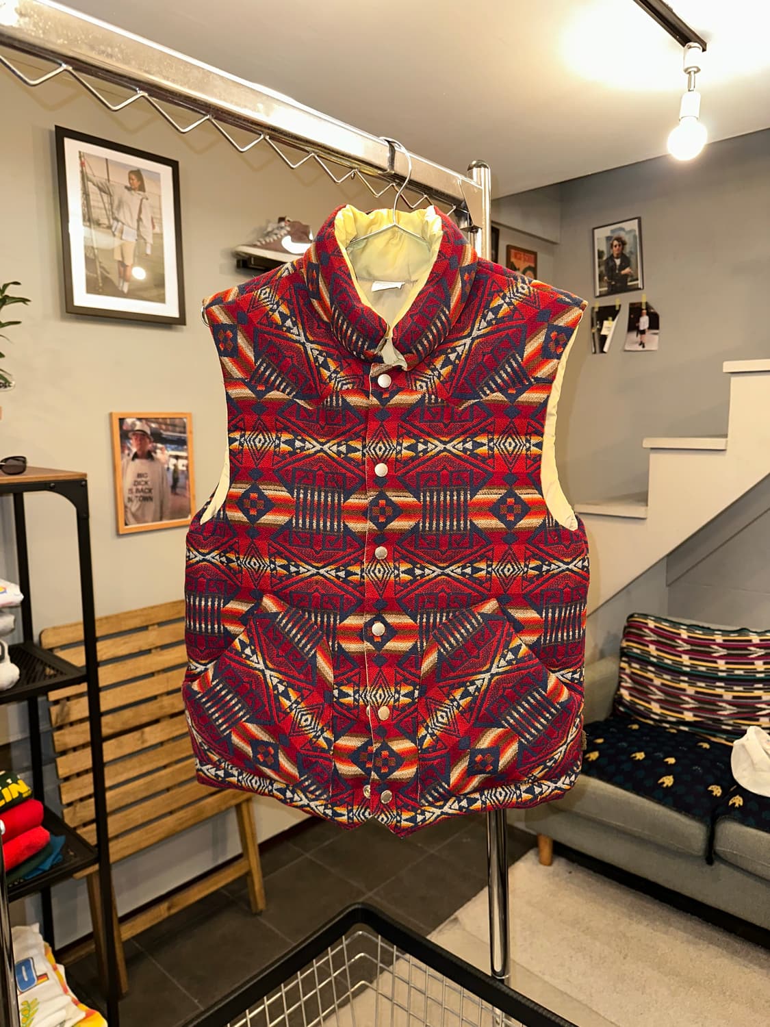 Pendleton aztec shell/wool padded Vest 상품이미지3