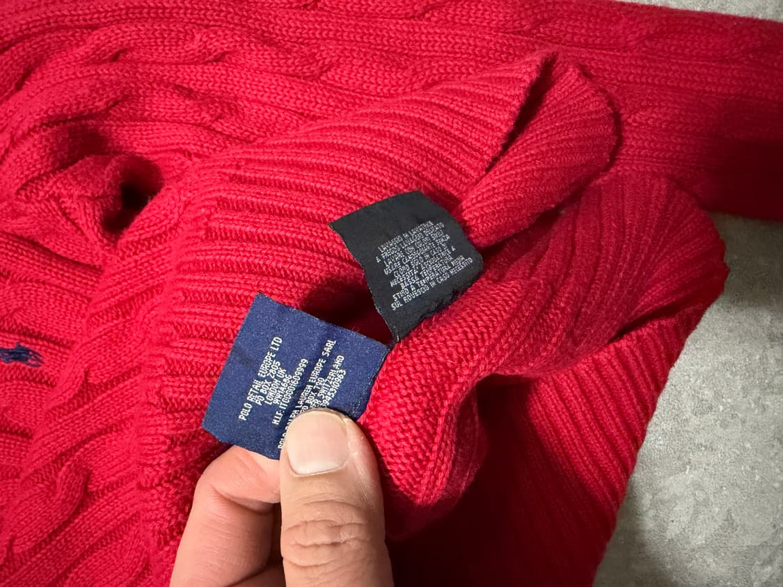 해지스 울 빈티지 헤링본 패턴 울 니트  95siz 상품이미지4