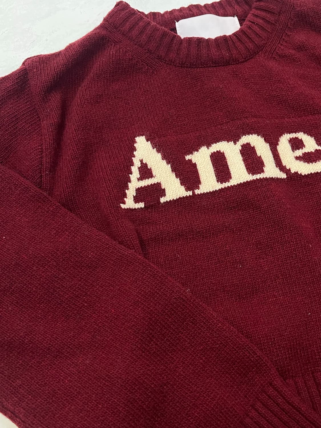 아메스 니트 BASIC PULLOVER KNIT BURGUNDY 상품이미지2
