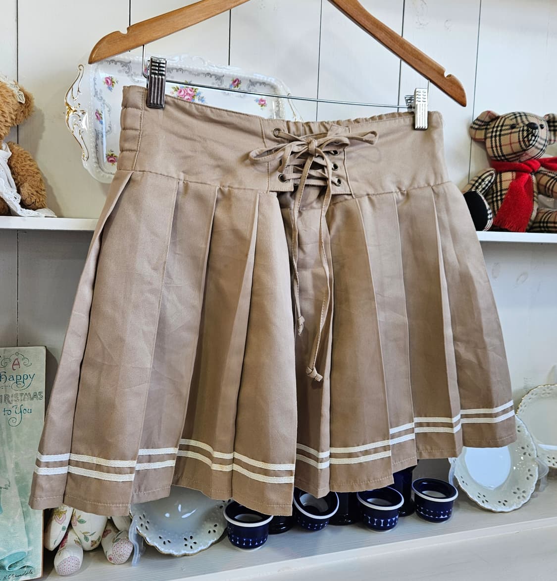 코르셋 레이스업 플리츠 스커트 상품이미지2