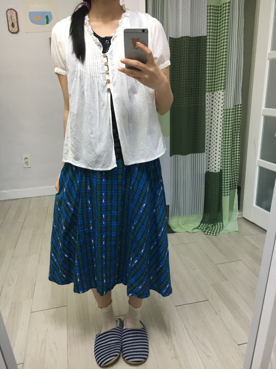 아이보리 잔 스트라이프 블라우스 상품이미지9