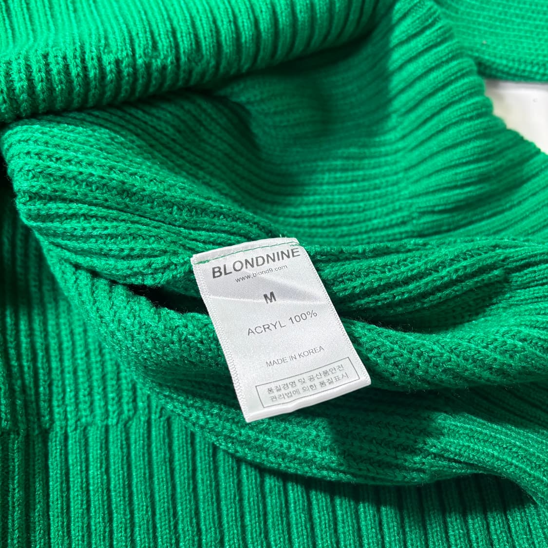 100 블론드나인 그린 아크릴 라운드니트 상품이미지5