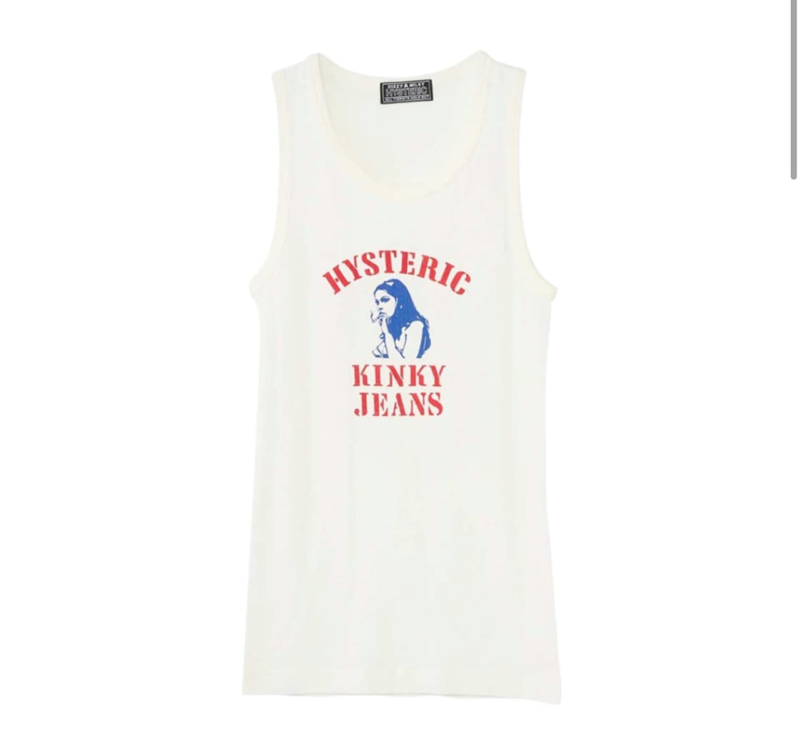 히스테릭 글래머 HYS 킨키 진 탱크 탑 화이트 상품이미지1