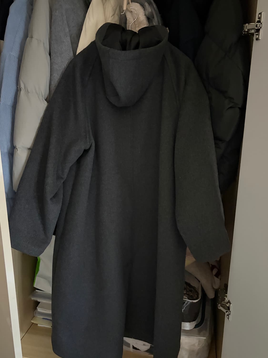 미세키서울 후디 롱 더플코트 차콜 상품이미지3