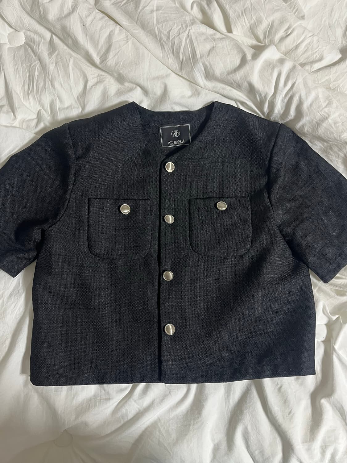 블랙 여름 반팔 트위드 상품이미지1