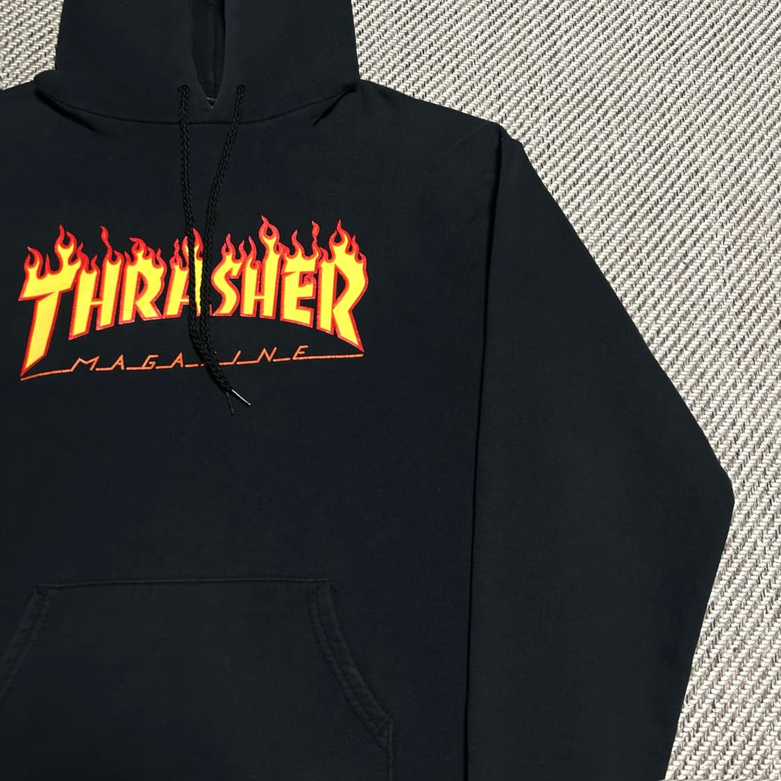 [M] Thrasher 트래셔 플레임 블랙 후드티 상품이미지2