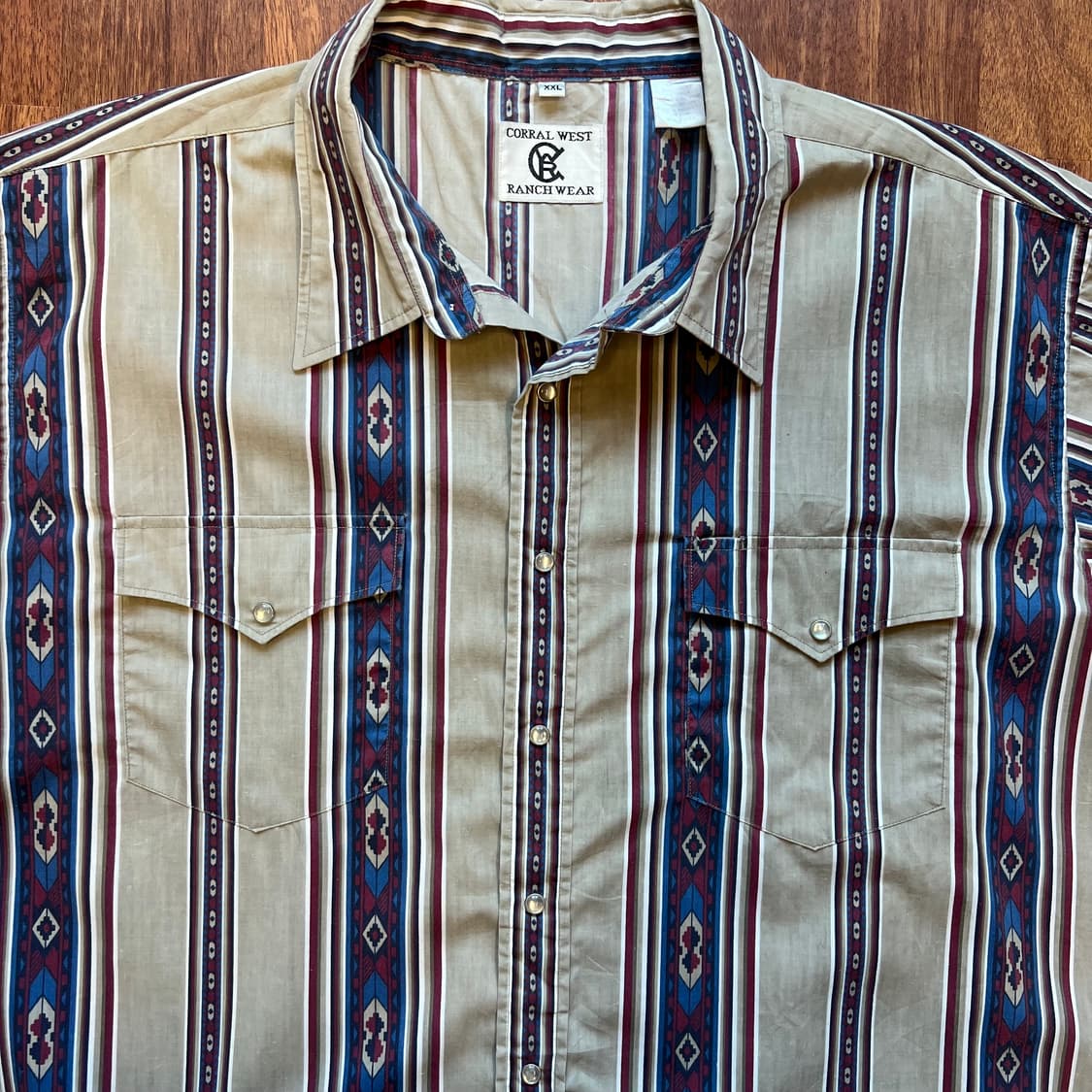 [2XL]CORRAL WEST 90's 웨스턴 나바호 빅사이즈 반팔 셔츠 상품이미지4