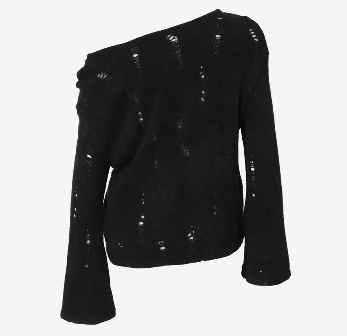 카키포인트 Damage Punching Knit (black) 상품이미지3