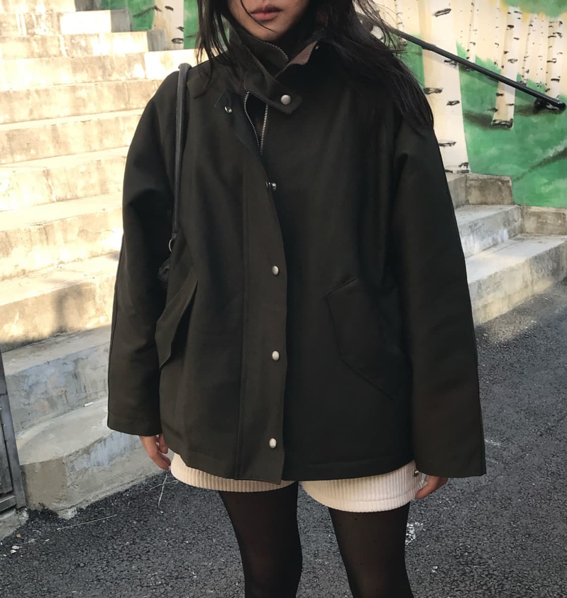 [이체가능•네고] 더니브 퀼티드 자켓 하이넥 야상 워크자켓 상품이미지1