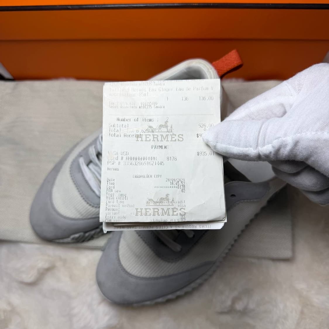 [새상품급/정품] 에르메스 바운싱 그레이 메쉬 카프스킨 스니커즈  상품이미지10