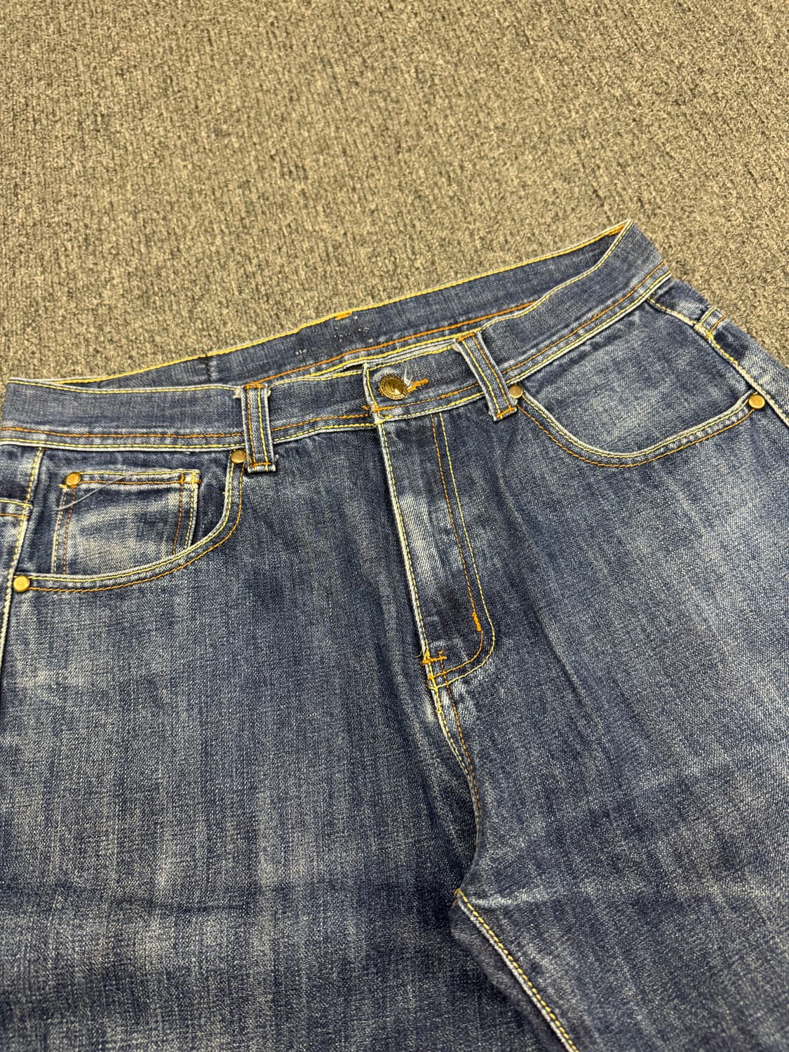 32)Wreck Shot 빈티지 워싱 포켓 프린팅 데님팬츠 상품이미지4