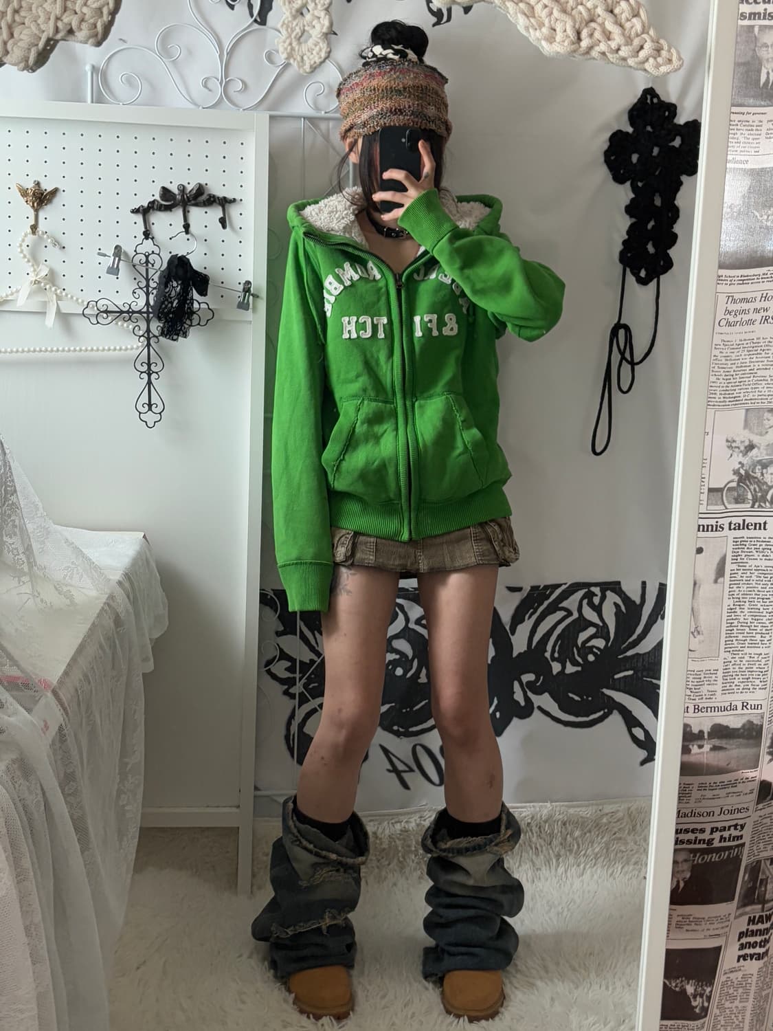 • Abercrombie Green Fur Hood Zip-Up  상품이미지2