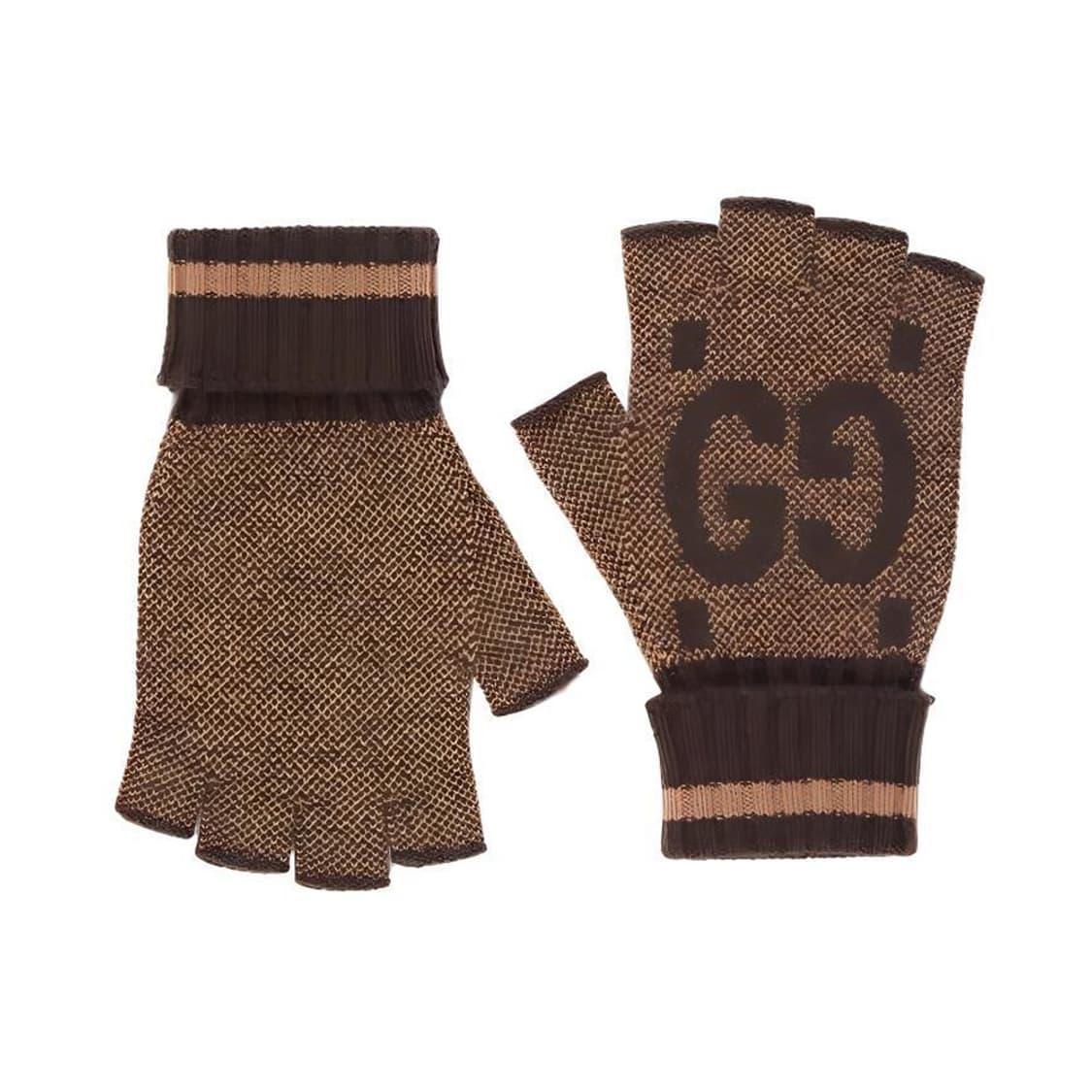 새상품 구찌 GG 핑거리스 장갑 캐시미어 100% 브라운 상품이미지2