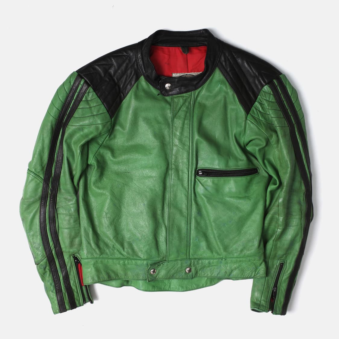 1970's Damen Leathers Green Motorcycle J 상품이미지1