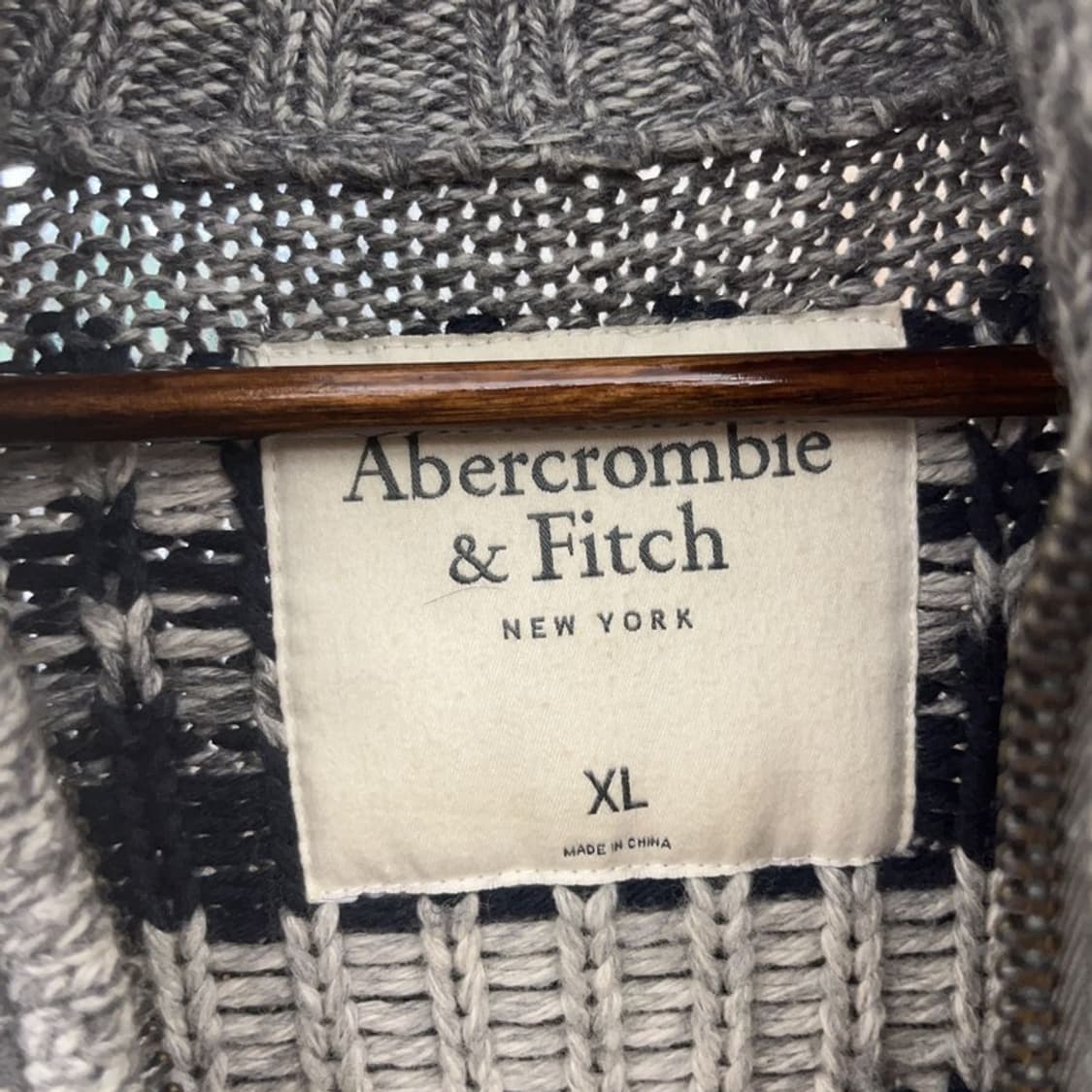 아베크롬비 하이넥 폭닥 노르딕 코위찬 울 집업 가디건 XL C09473 상품이미지5