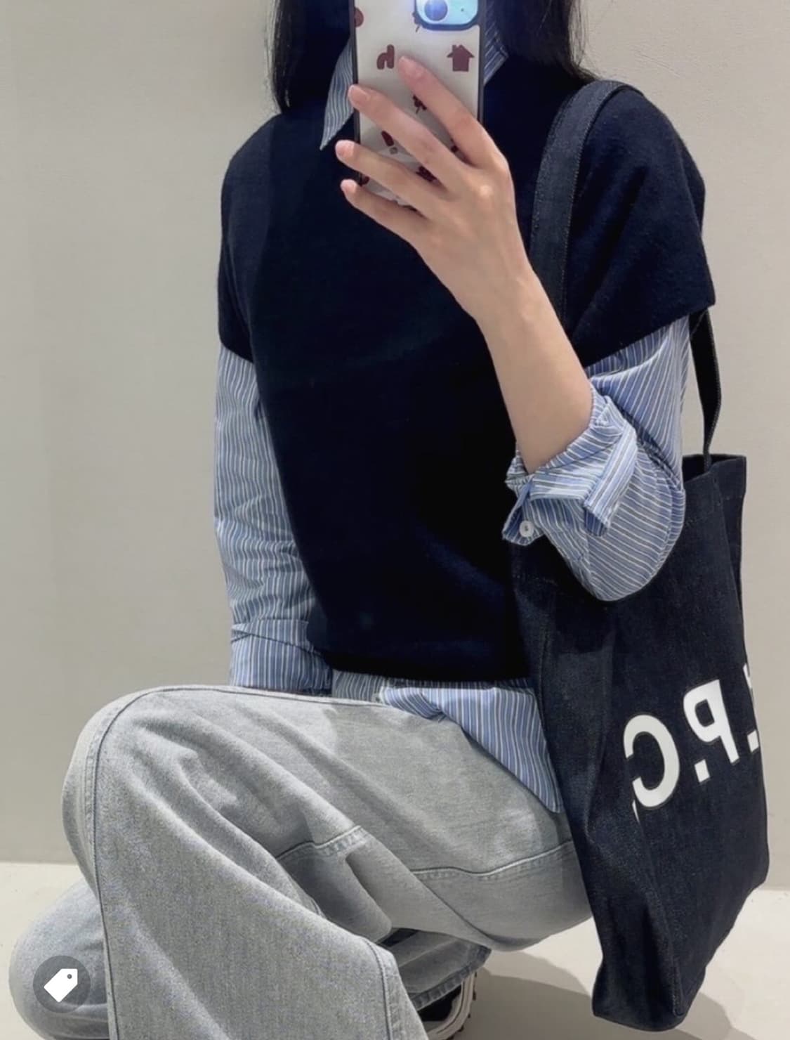 아페쎄 APC 로르 데님 에코백 토트백 가방 새제품 상품이미지7