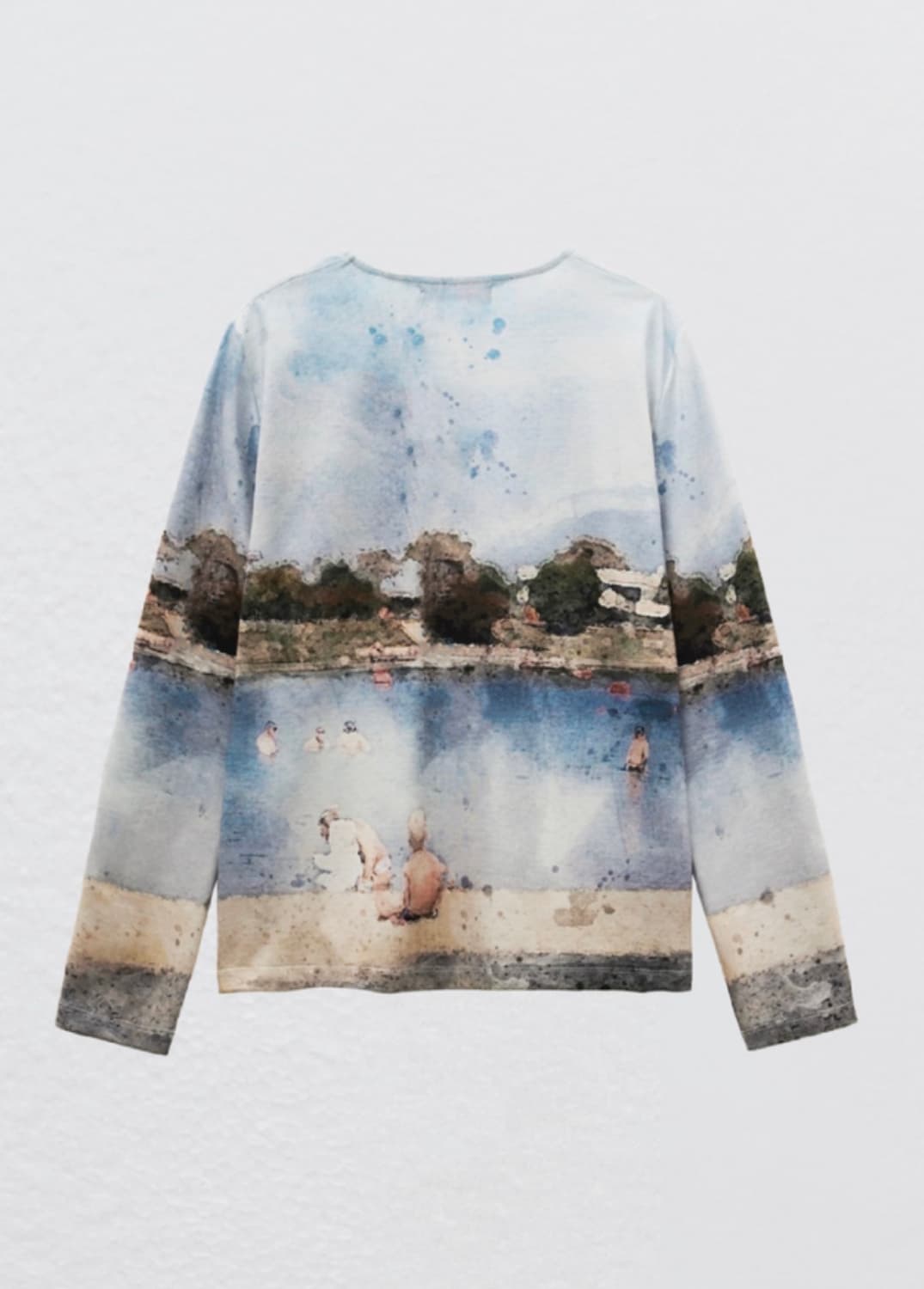 Donau Watercolor Long Sleeve Top / Blue 상품이미지2