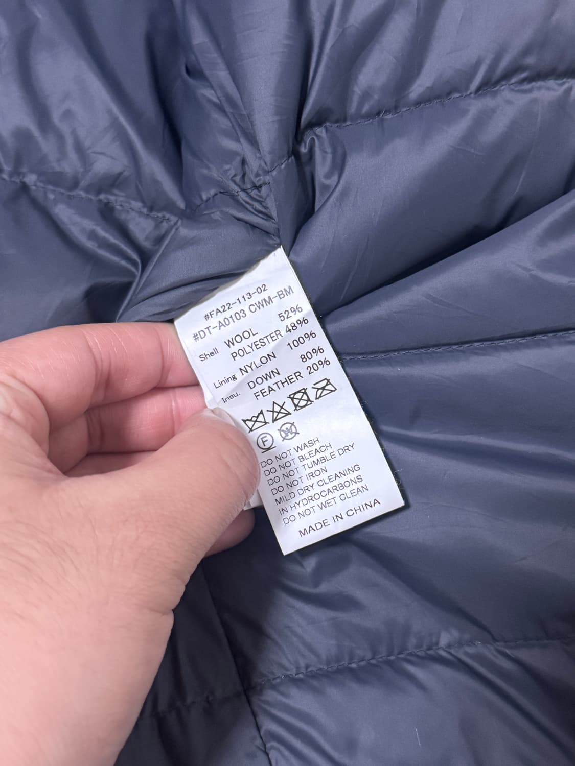 단톤 논 칼라 패딩 코트 상품이미지8