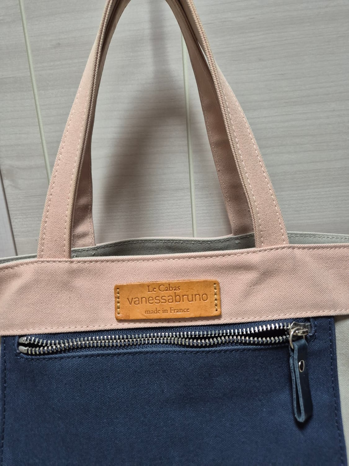 아떼바네사브루노 포켓배색 그랜드 카바스백 캔버스가방 상품이미지4