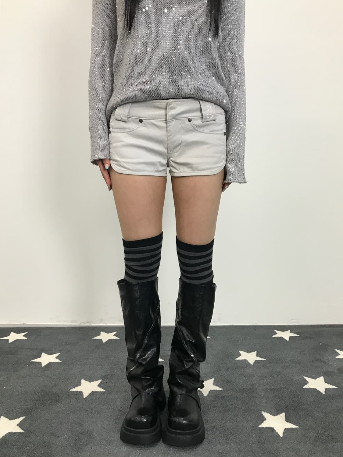 'Diesel' Embroidered Logo Micro Shorts 상품이미지2