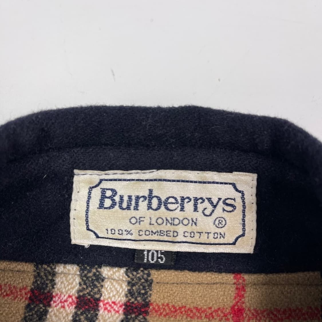 버버리 안감체크 네이비 모직 블루종 상품이미지6