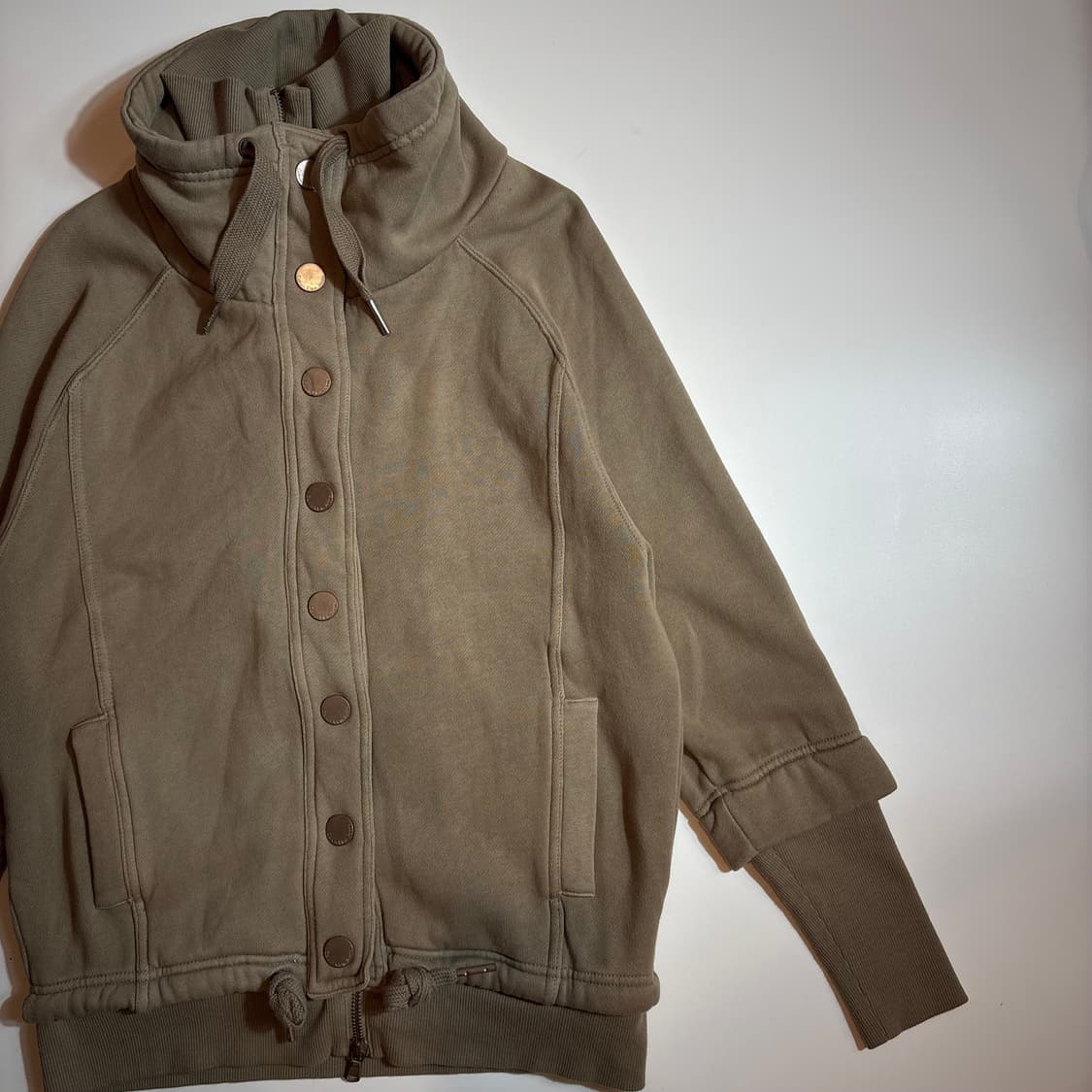 캘빈 클라인 카키 버튼 후드집업 자켓 상품이미지3