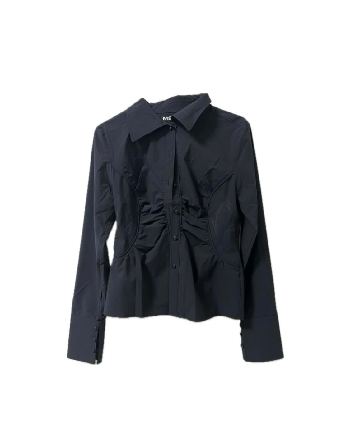 Mischief Shirring Shirt_Navy 상품이미지1
