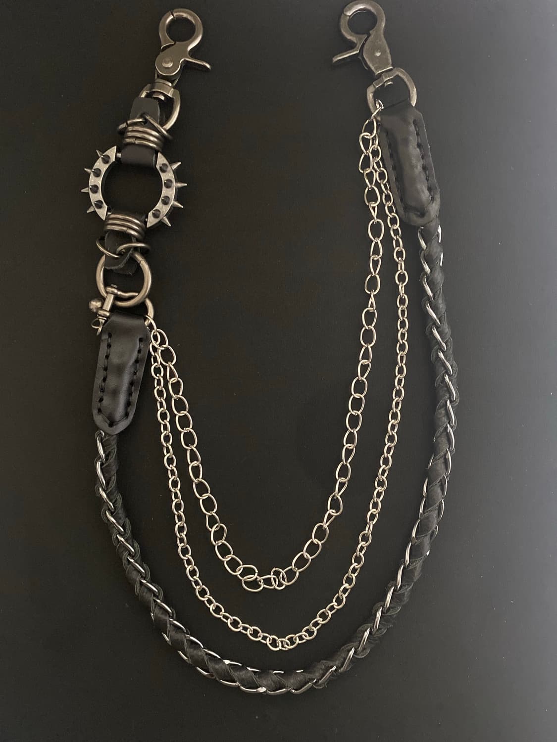 고딕 스파이크 링 레더 팬츠 체인 상품이미지4