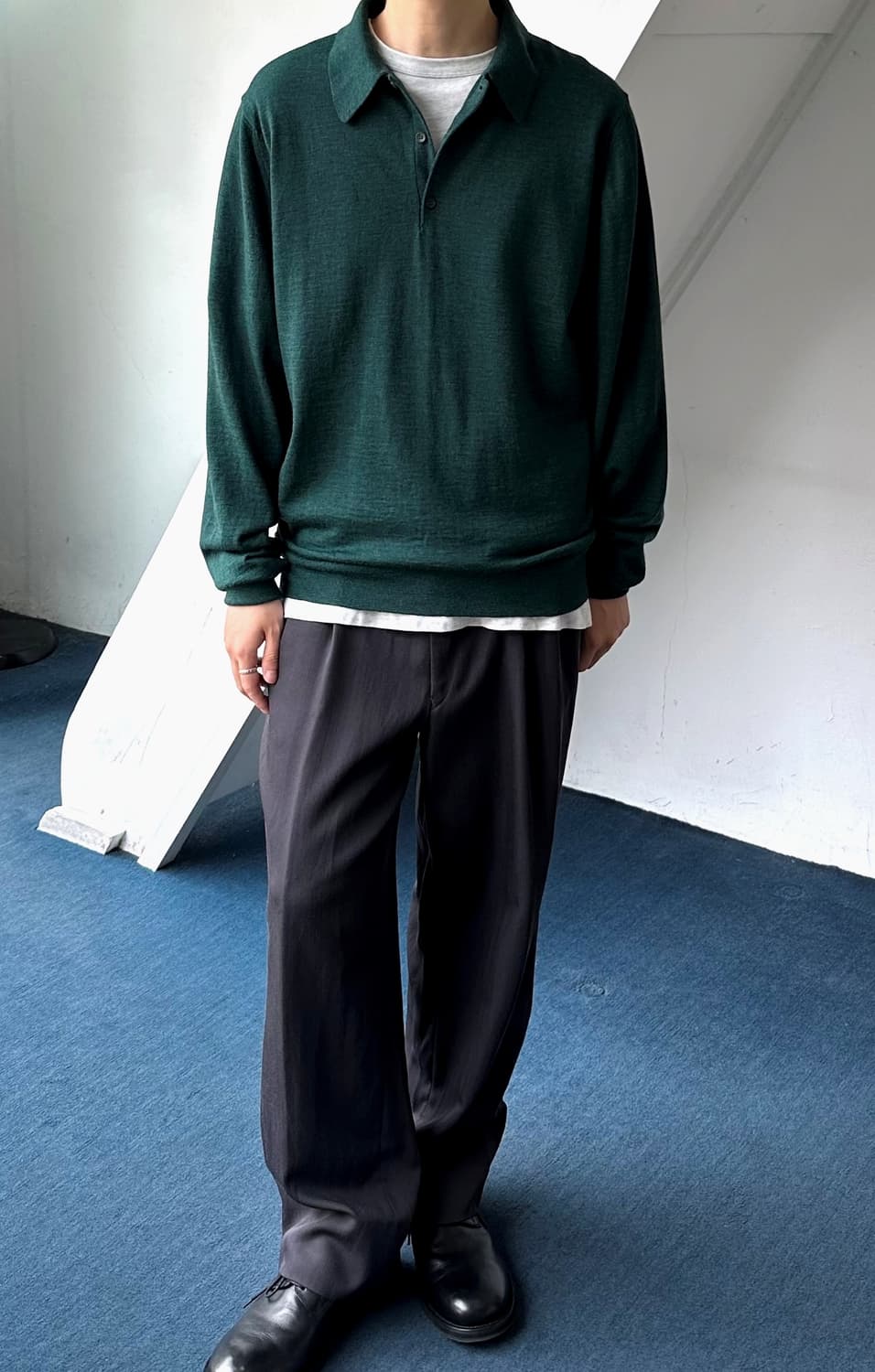 Superfinemerino wool polo knit  상품이미지2