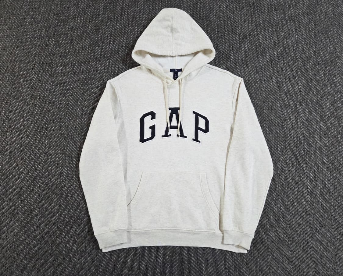 갭 GAP 오트밀 아치 로고 풀오버 후드티 상품이미지1