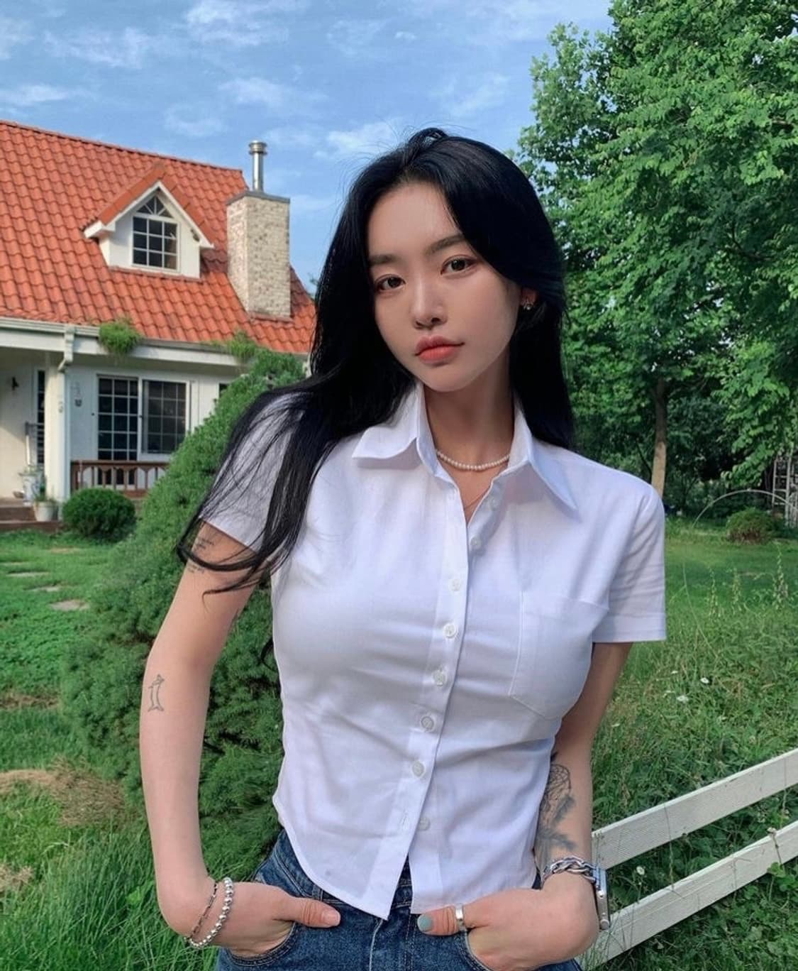 페일제이드 드레스 셔츠 반팔셔츠 (화이트) 상품이미지2