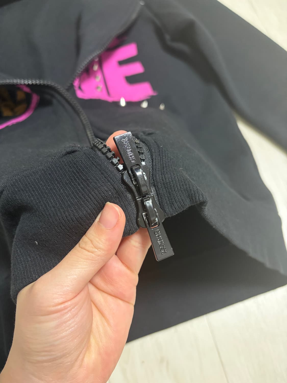 호피 갸루 핑크 후드집업 상품이미지4