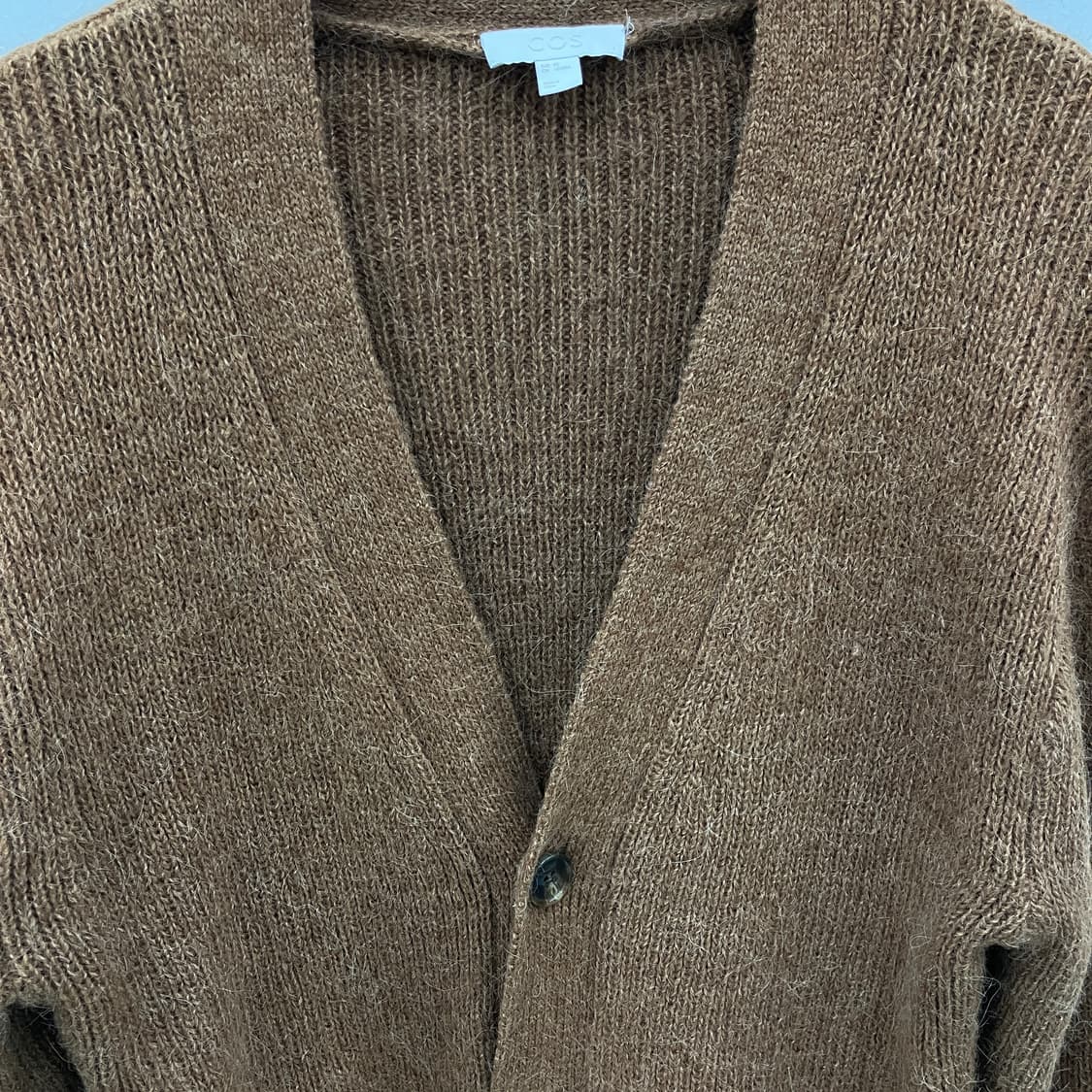 코스 브라운 알파카 울 브이넥 가디건 XS 상품이미지5