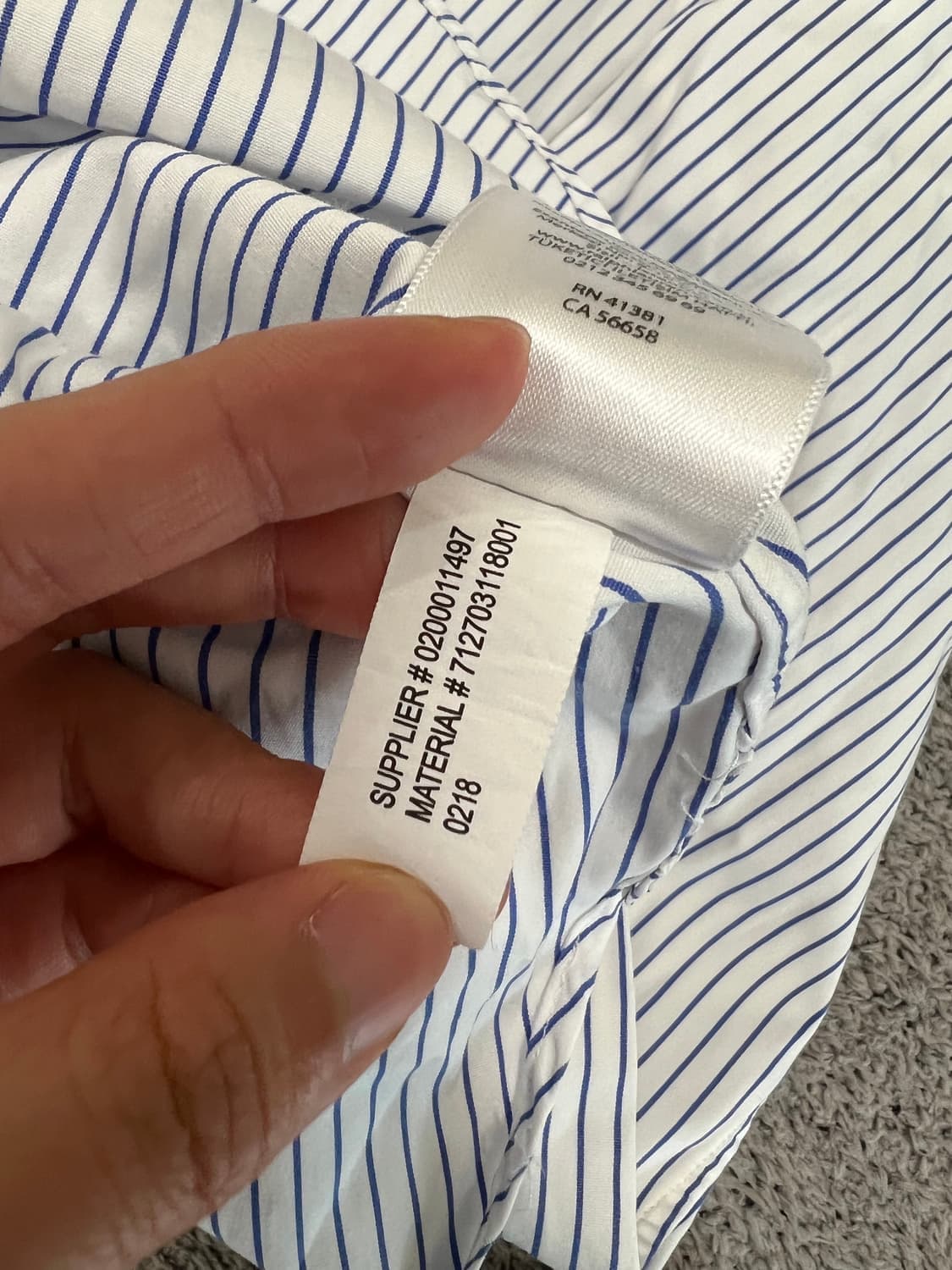 (15.5/39) 폴로랄프로렌 슬림핏 네이비 스트라이프 코튼 셔츠 상품이미지4