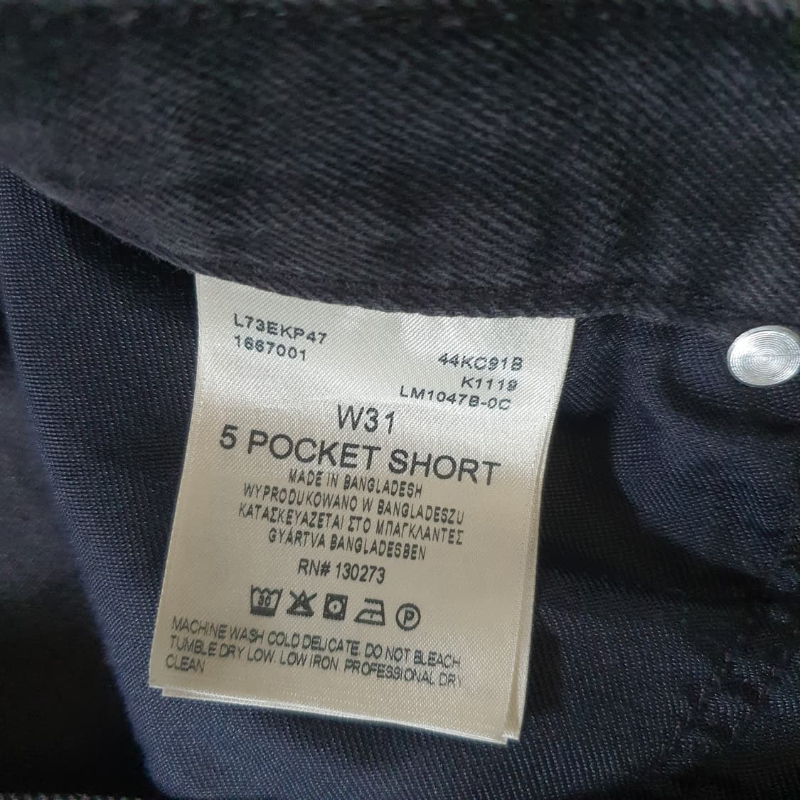 Lee 블랙 데님 숏 팬츠 상품이미지6