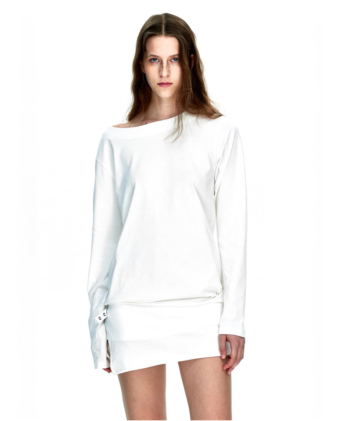 마지셔우드 BOATNECK WRAP LONG SLEEVE WHITE 상품이미지1