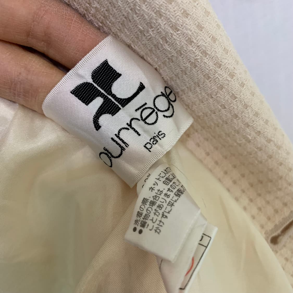 꾸레쥬 빈티지 트위드 셋업 더블브레스티드 반팔자켓 미디스커트 아이보리 상품이미지8