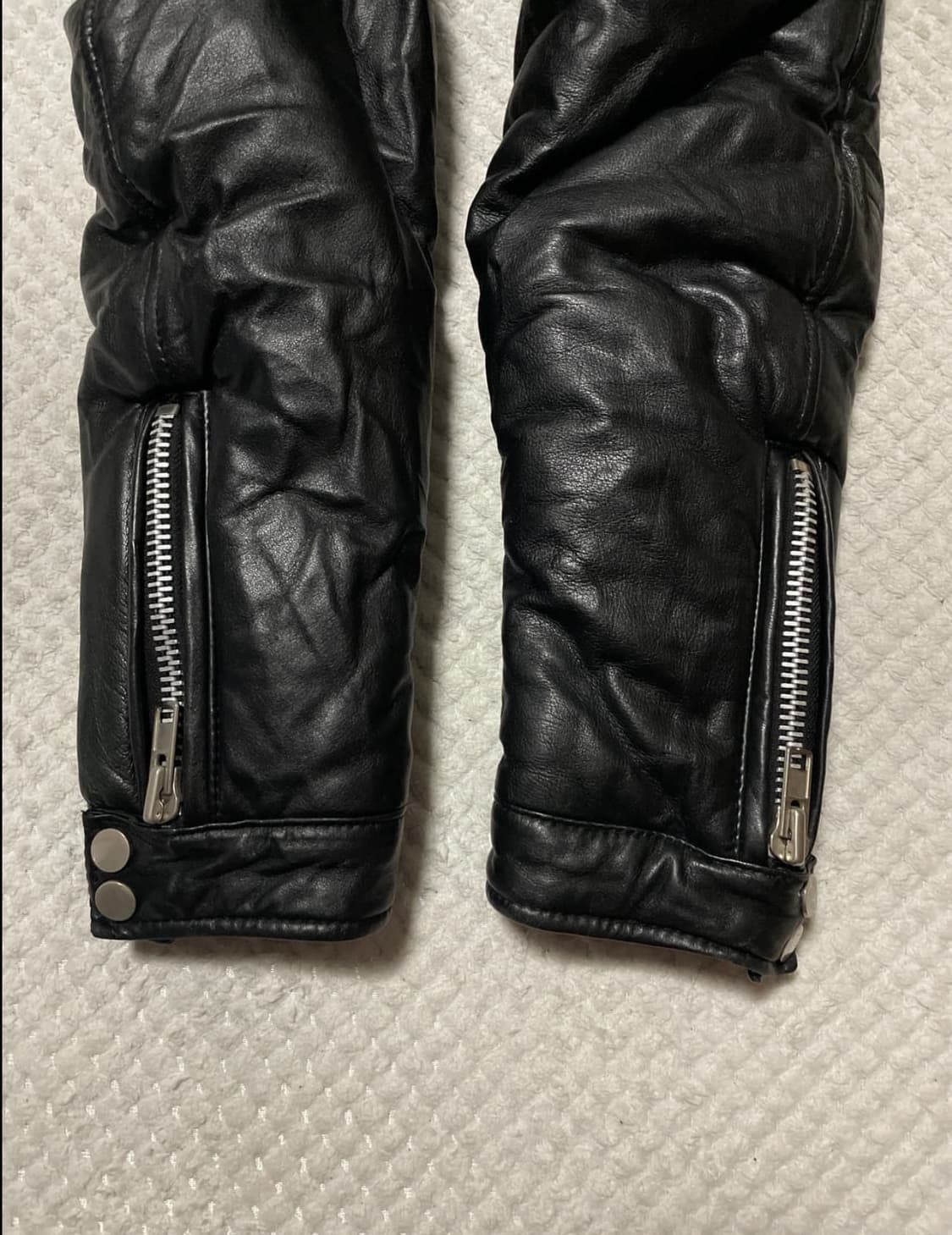 [52] NUDE 누드 웨스턴 무드 램스킨 양가죽 바이커 패딩 자켓 상품이미지6