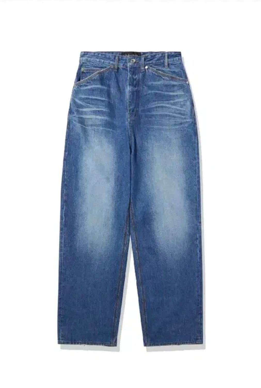 (S) stu 엠보 와이드 데님 팬츠 미드블루 초판 상품이미지1