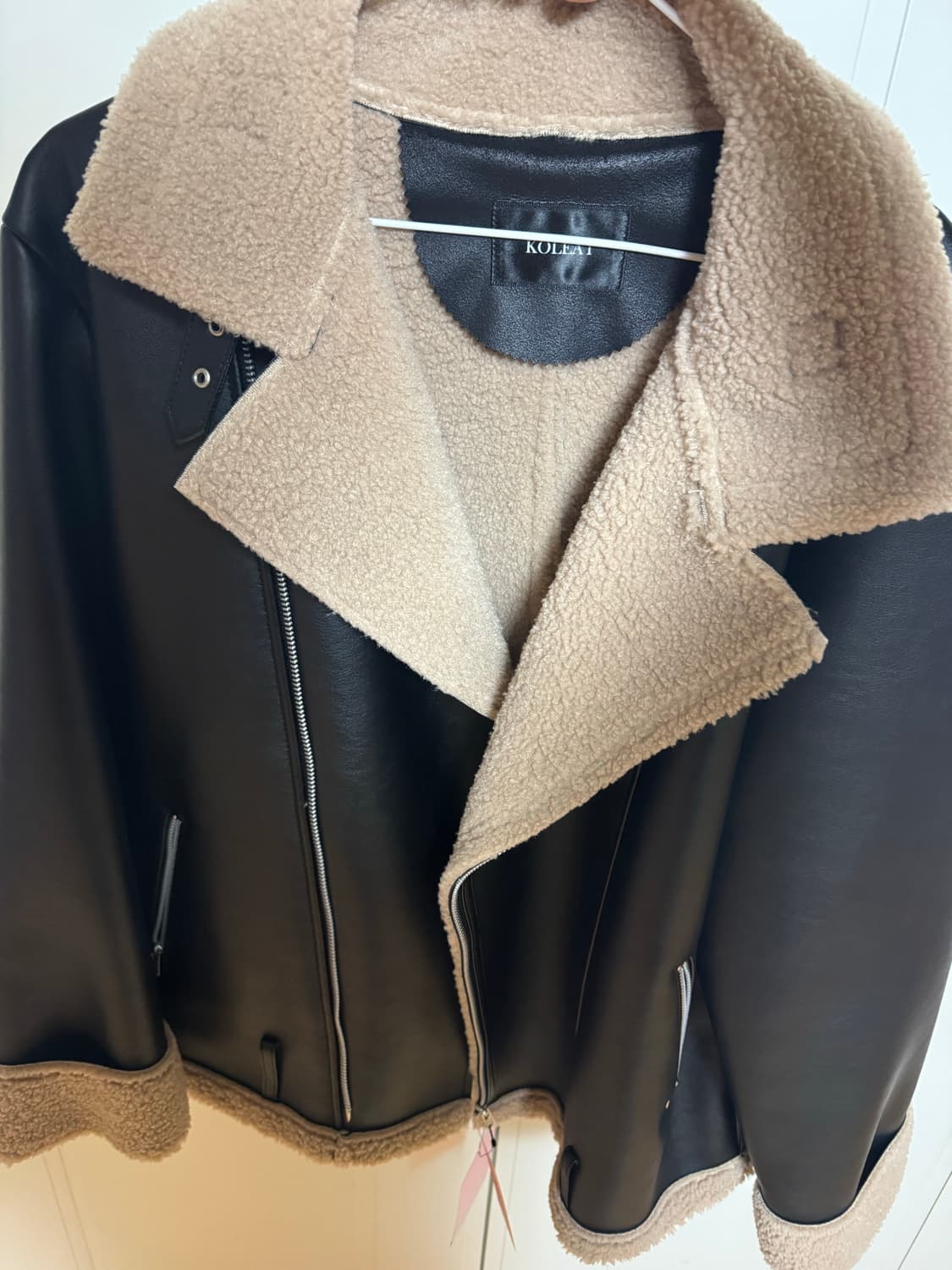 콜릿 오버핏 무스탕 플리스 자켓 Free사이즈 상품이미지3