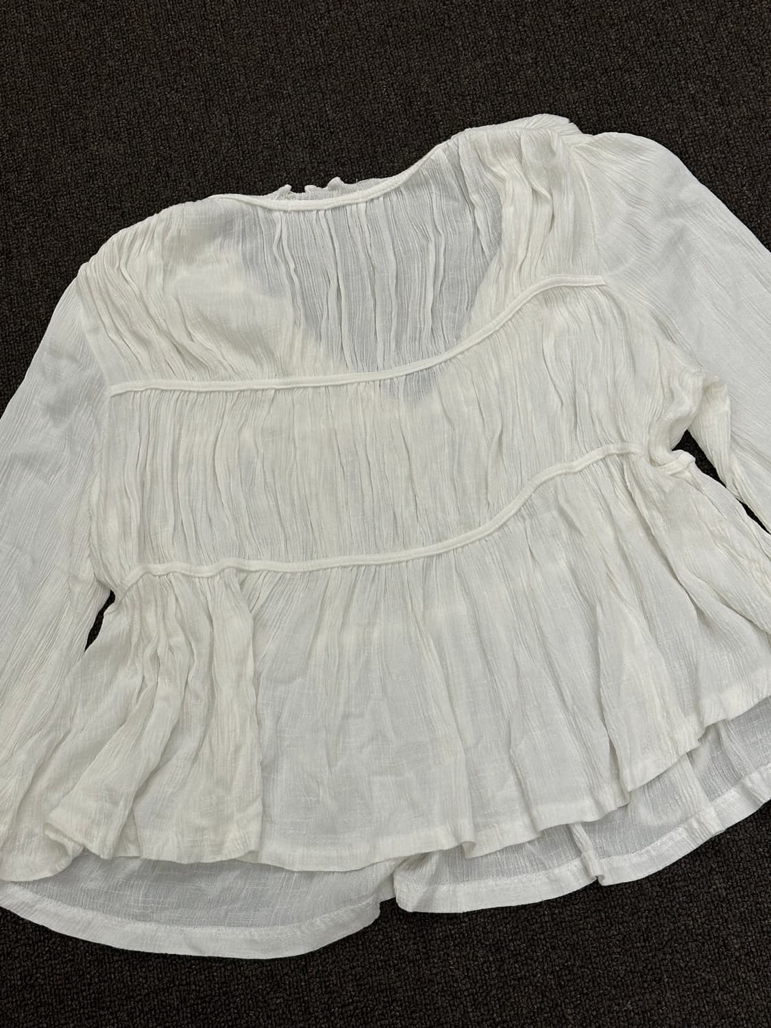 OS)Japanese vintage 화이트 셔링 블라우스 상품이미지7