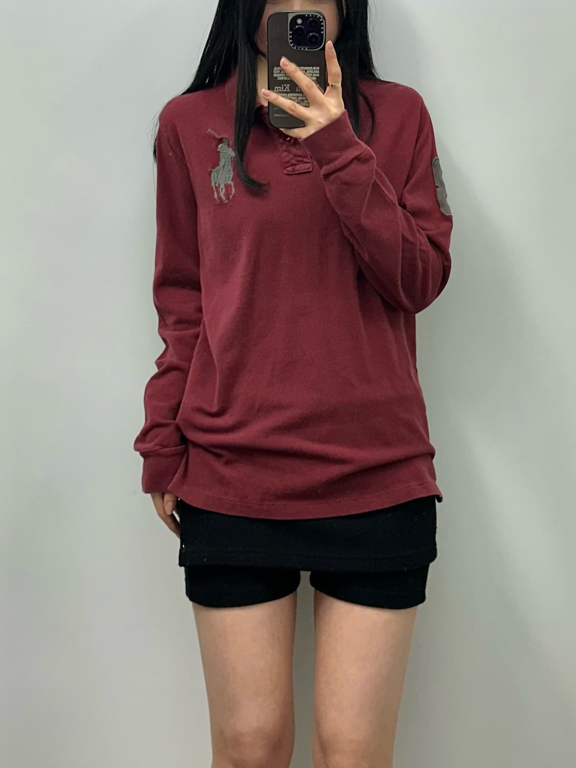 폴로 랄프로렌 빅포니 버건디 긴팔 카라티 상품이미지1