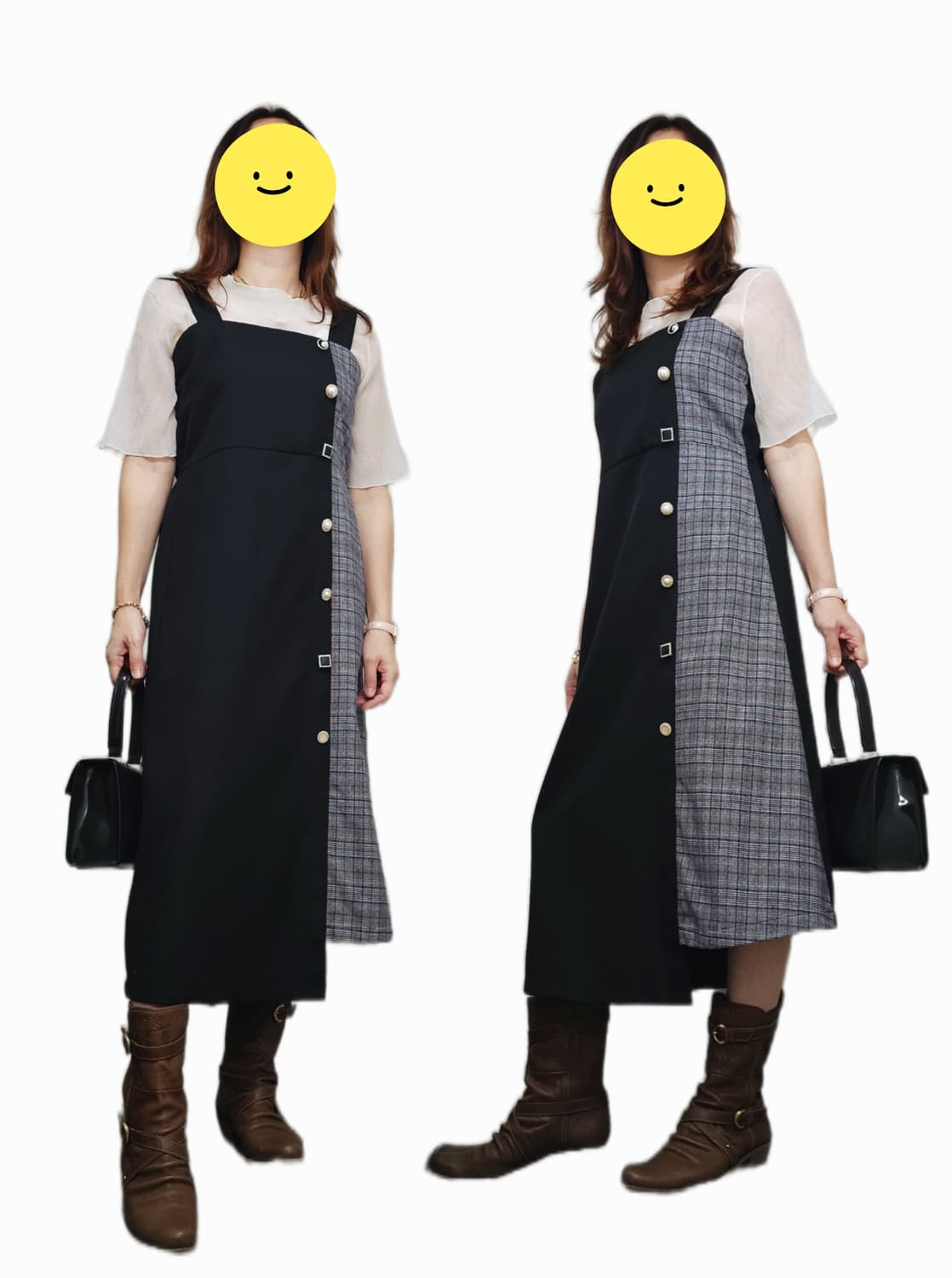 투톤 언발 체크 OPS 상품이미지1